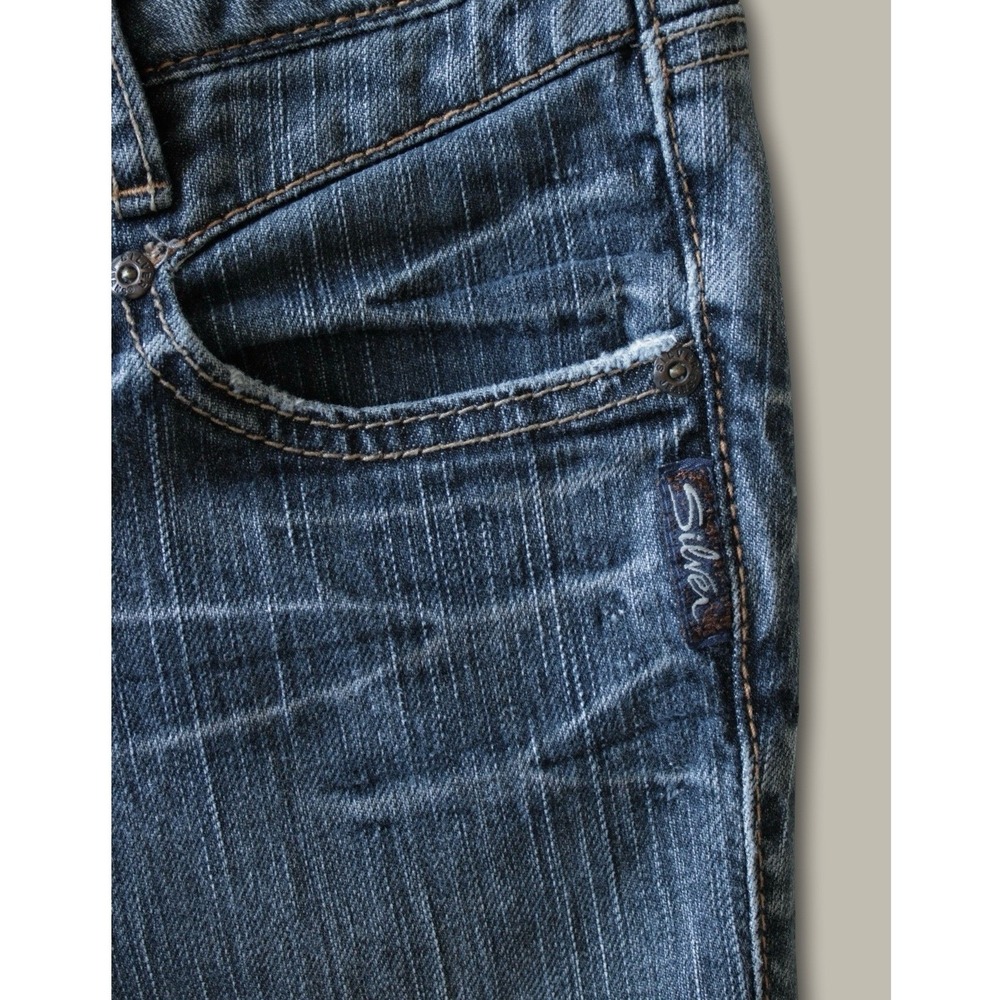 Silver Jeans Cindy Vintage Y2K Low Rise Bootcut Jeans 25/33 Blue Made in Canada - Picture 3 of 8